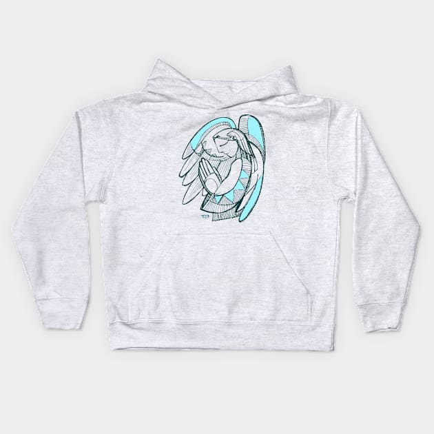 Guardian angel illustration Kids Hoodie by bernardojbp